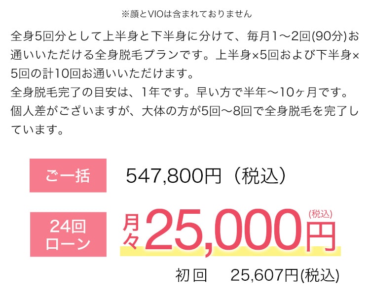 24回ローン 月々25,000円（税込）