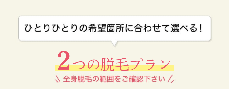 2つの脱毛プラン