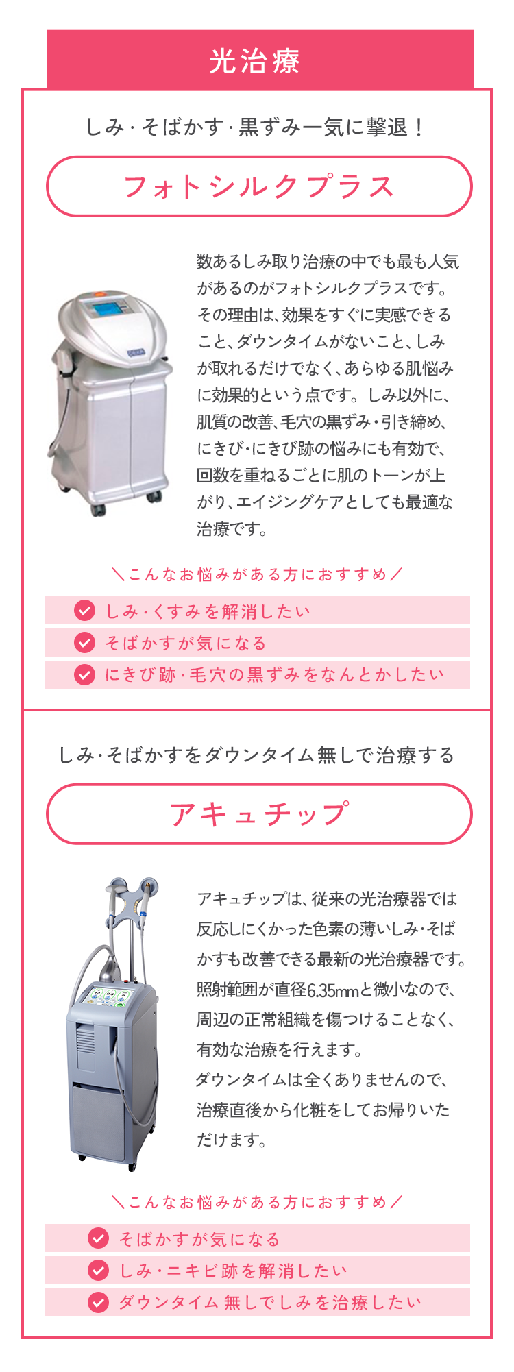 シロノクリニックの治療方法