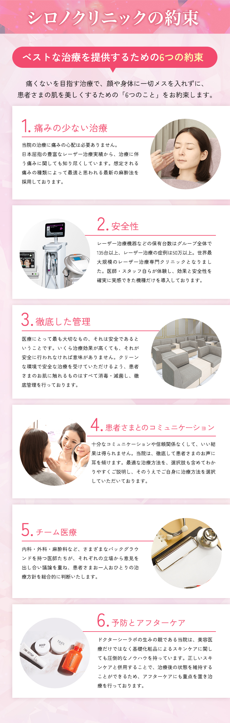 シロノクリニックの約束